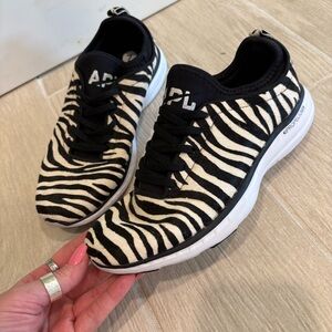 APL Athletic Propulsion Labs Phantom Zebra-Print Calf Hair Sneakers